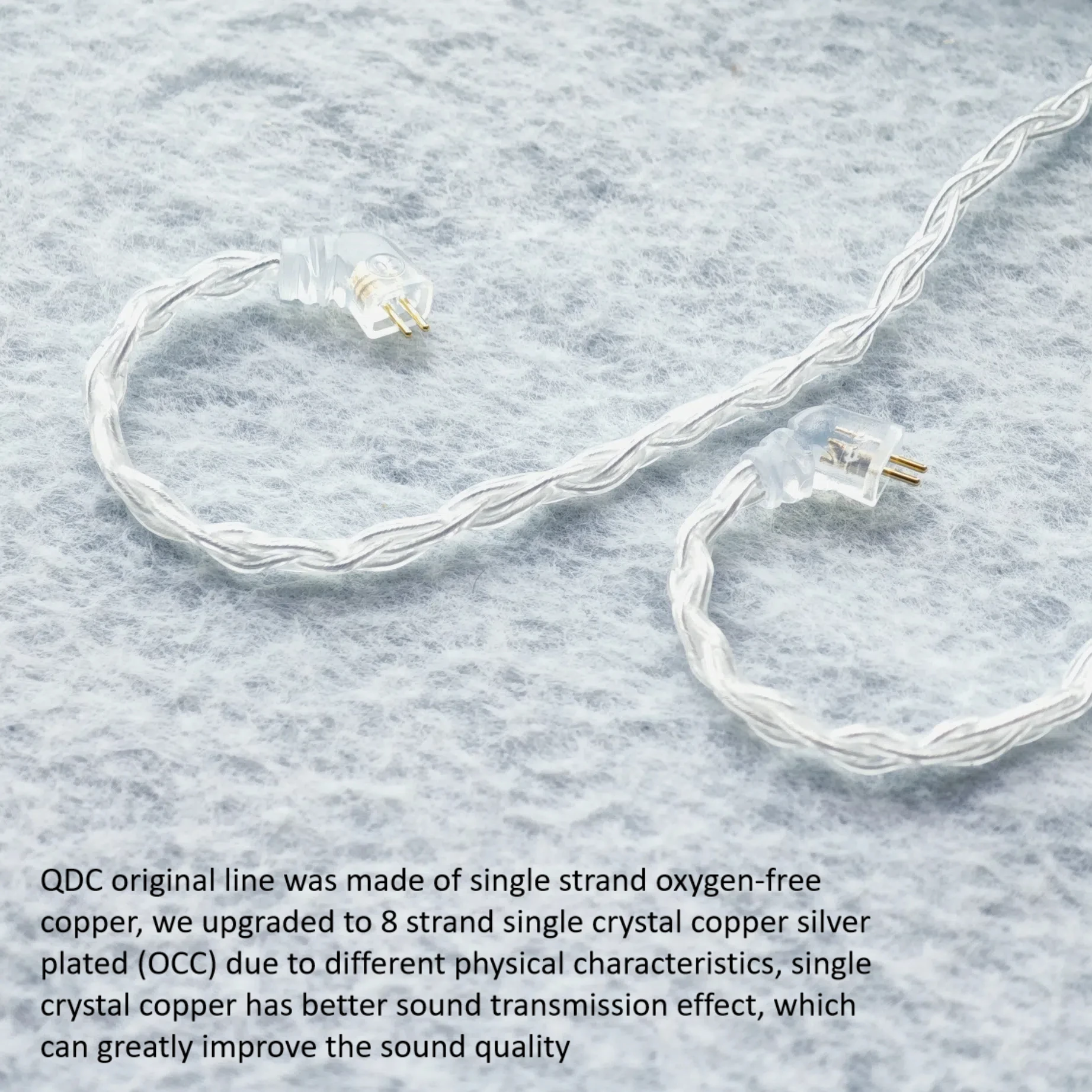 Cable de actualización Chapado en plata OCC para auriculares, 8 núcleos, QDC, alta pureza, 2,5, 4,4, 3,5mm, con micrófono