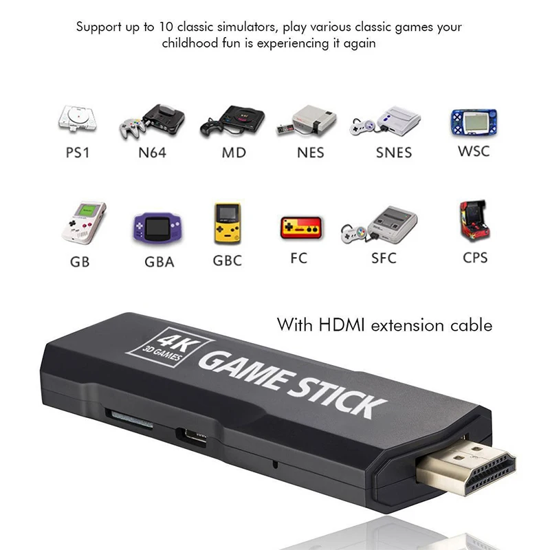 GD10 Video Game Stick 4K Console 2.4G Double Wireless Controller 30000 Games 128GB Retro Games for TV Christmas Gift for Boy