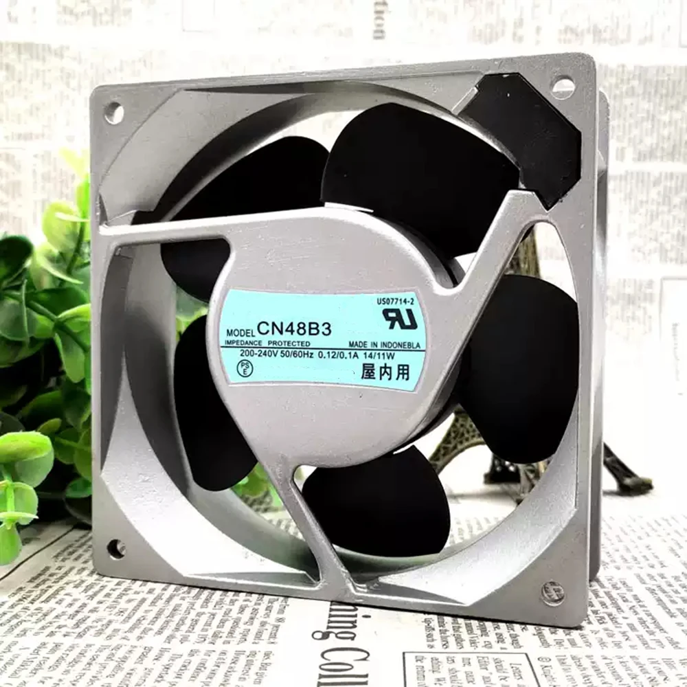 冷却ファン CN48B3 AC 200-240V 0.12/0.1A 14/11W 12CM 12038 120X120X38MM