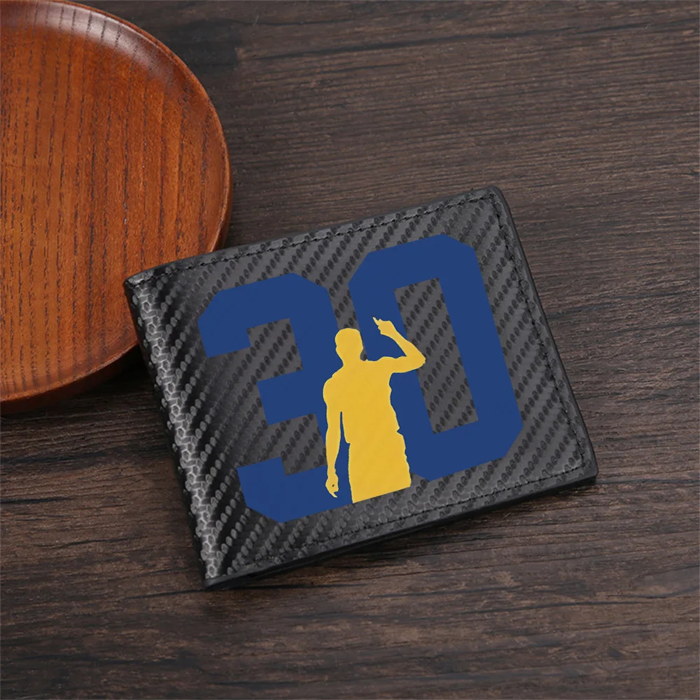 Basketball player golden number thirty Men's Wallets Simple Business Modern Stylish Printing Design Gifts For Father Boyfriend C