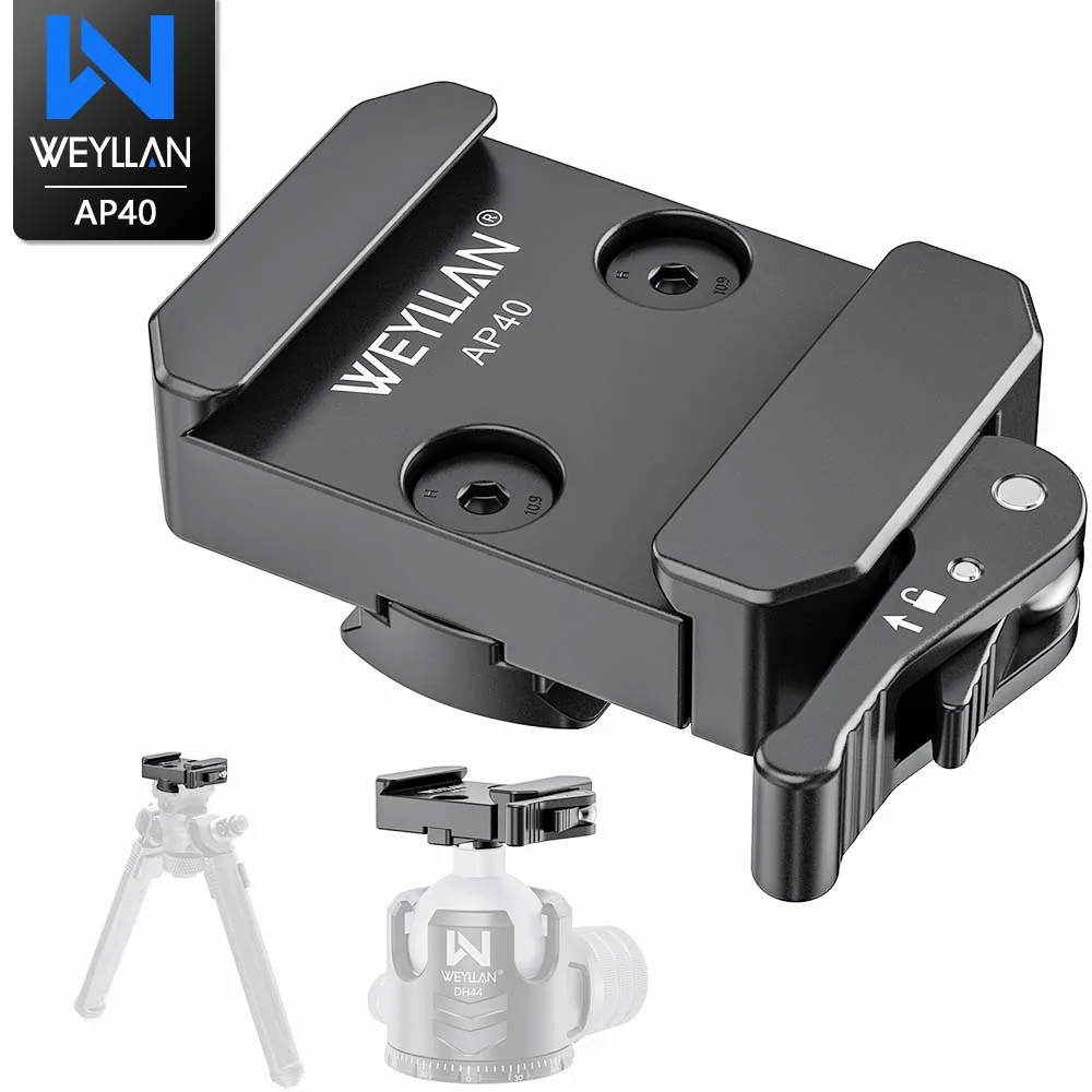 WEYLLAN AP40 Picatinny auf Arca Adapterhalterung Ganzmetallhebel Q.R Arca Swiss Klemme für Atlas & Picatinny Bipod Stativ Kugelkopf