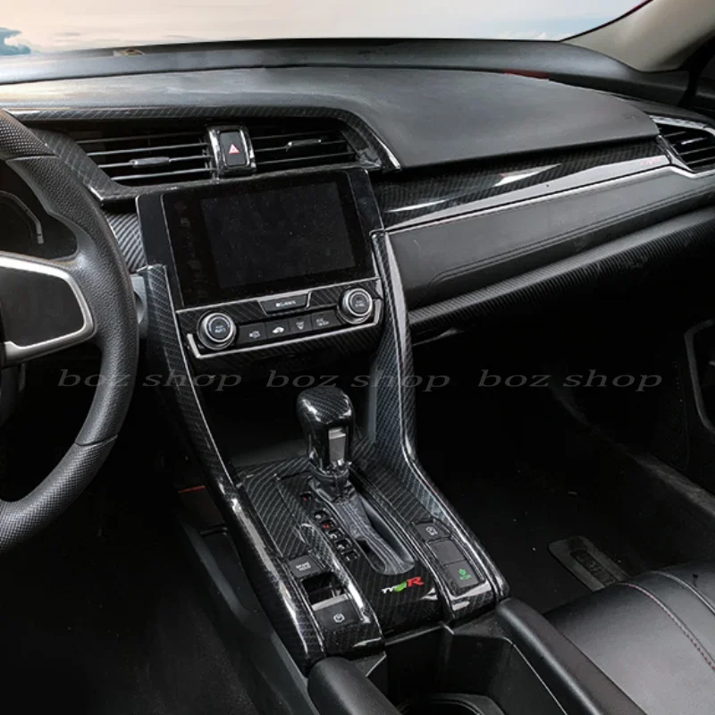 

Автомобильная шестерня, центральное управление, углеродное волокно для Honda Civic, хэтчбек 10-го поколения, специальные детали для модификации интерьера, аксессуары