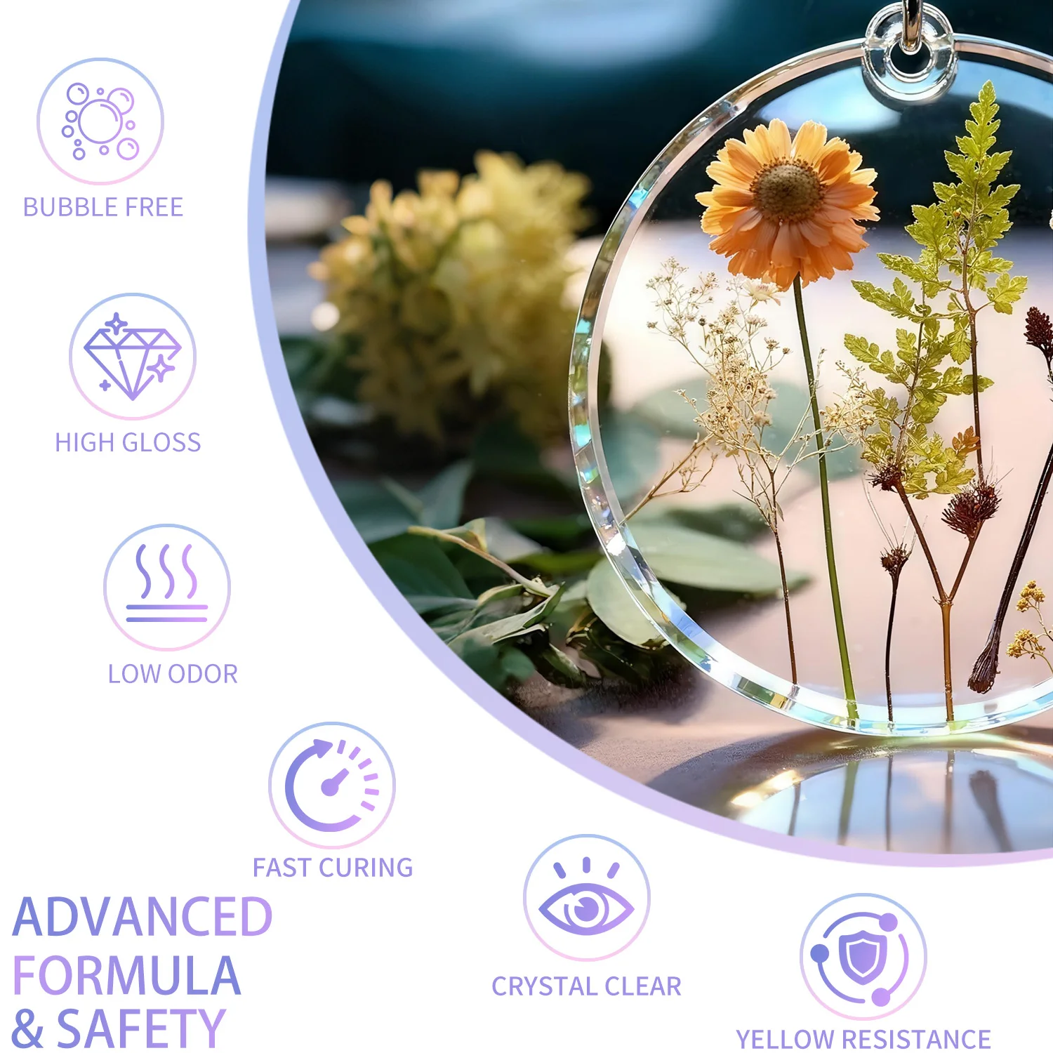 200g UV Resin Crystal Clear Hard UV Cure Epoxy Resin, Upgraded Formula UV Resin, Solar Activated Glue Kit Transparent Resin