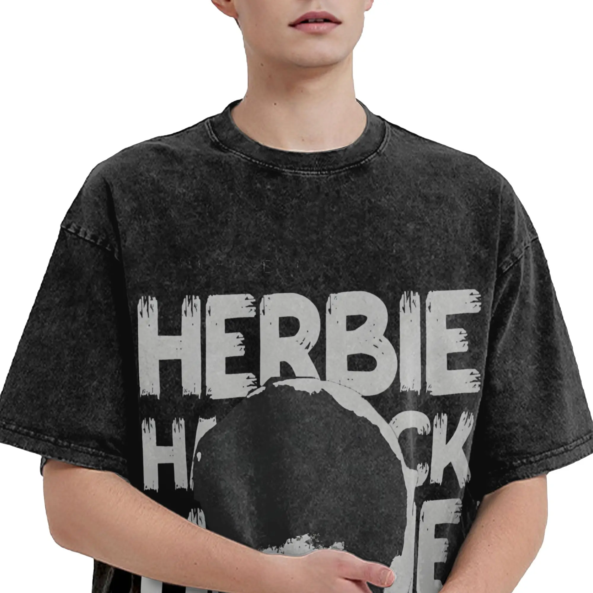 Herbie Hancock - Master of Funk and Jazz Outfit Washed T Shirts Men Women Streetwear Hip Hop T-Shirts Summer  Tees Short Sleeve
