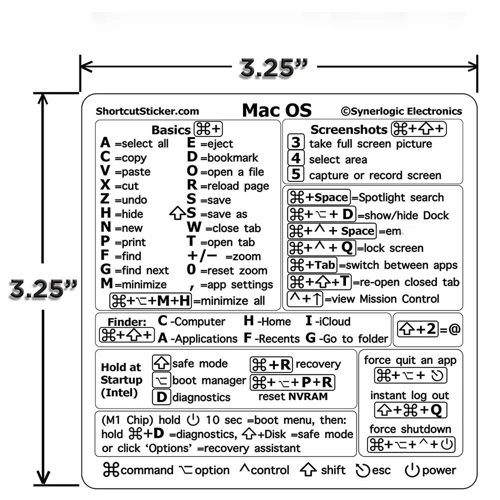 1Pcs Reference Keyboard Shortcut Sticker Adhesive For PC Laptop Desktop Windows Office Stickers