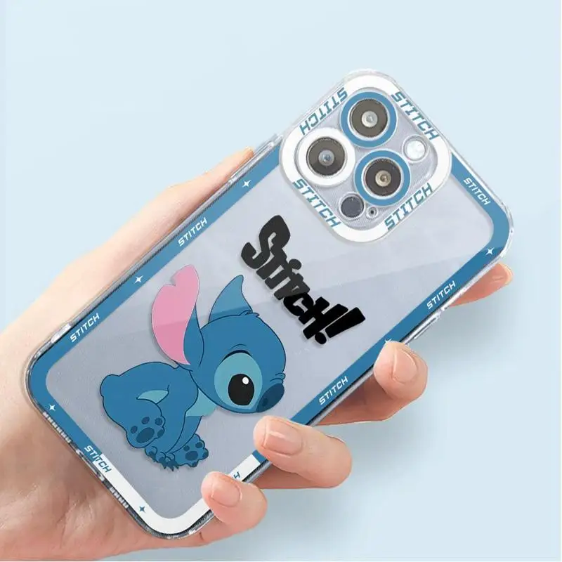 Disney Love Couple Angel Stitch Phone Case for Xiaomi Redmi Note 13 12 Pro Plus 5G 11 Pro 12S 11S 9S 10 10S 9 12 4G Soft Cover