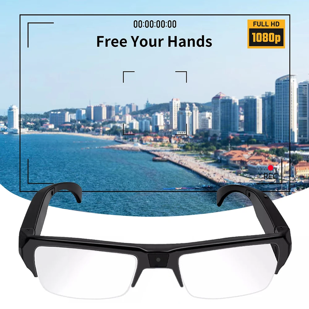 KEBIDUMEI Smart Camera Glasses 1080P HD Portable Wearable Audio&Video Recorder Eyeglass Support TF Card for Meeting Cycling Vlog image 2