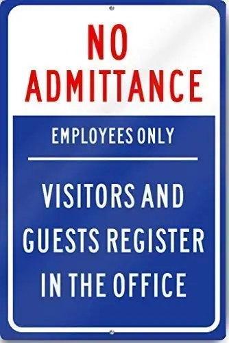 Vincenicy Metal Sign Great Aluminum Tin Sign No Admittance Employees Only Sign Heavy Metal