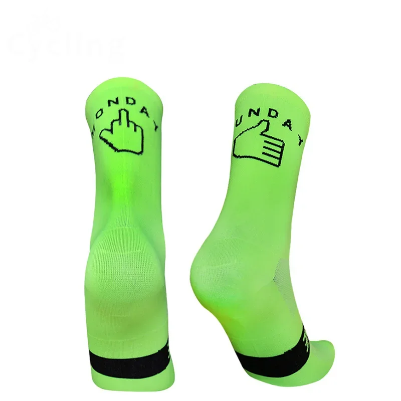 Chaussettes de sport respirantes pour hommes et femmes, chaussettes de cyclisme, chaussettes de vélo, chaussettes de course sur route, chaussettes de vélo, nouveau lundi, dimanche