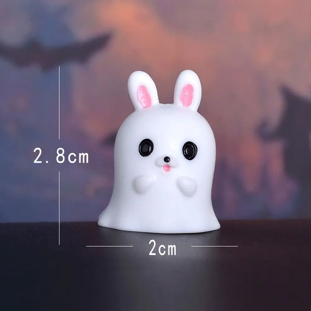 

Cartoon Halloween Rabbit Ghost Figurines Resin Craft Mini Rabbit Halloween Micro Figurine Cute Pumpkin Black Cat