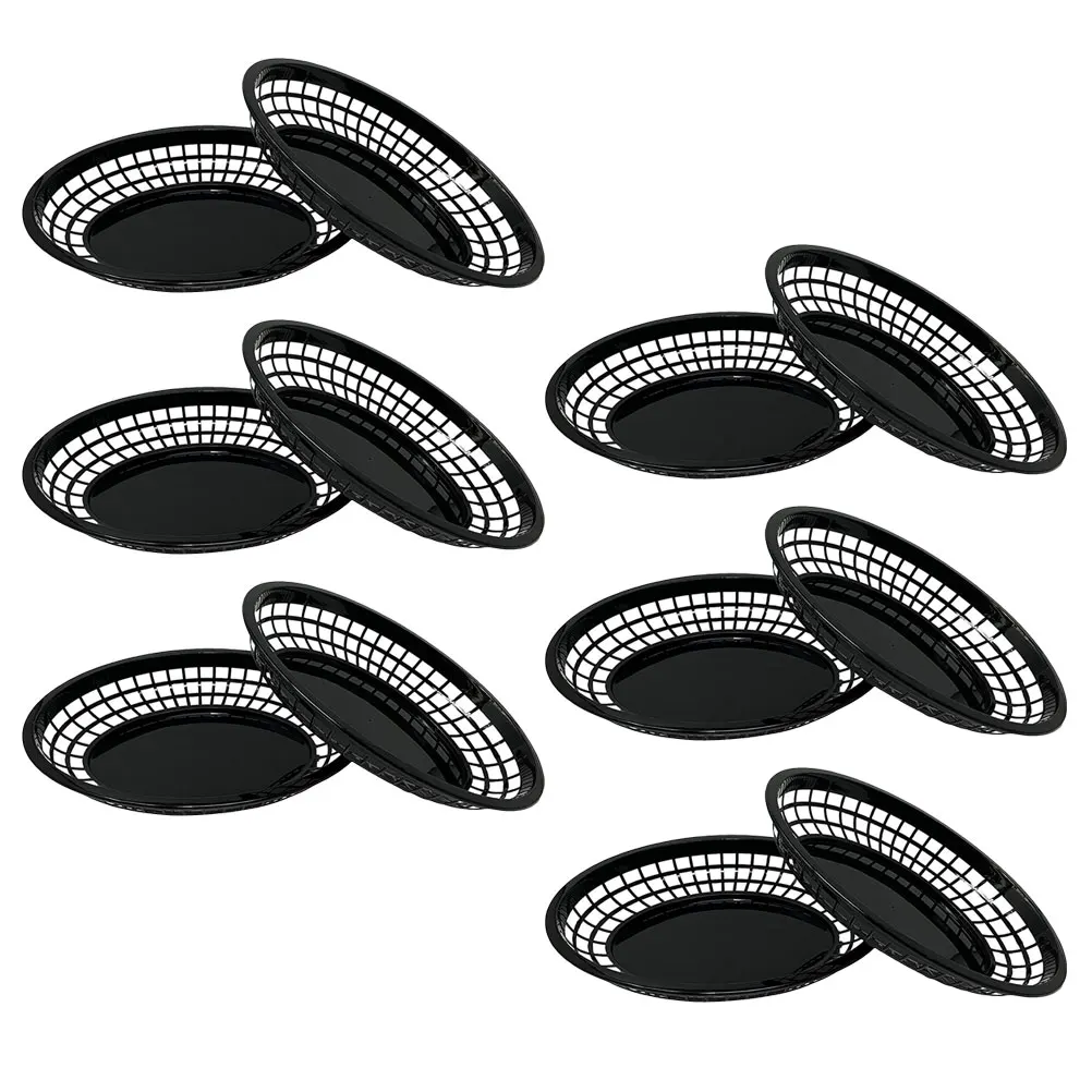 

12 Pcs Storage Set Hollow Plastic Smooth Edges Non Fading Bright Colors Multi Function Food Compact Bread Oval Fruit