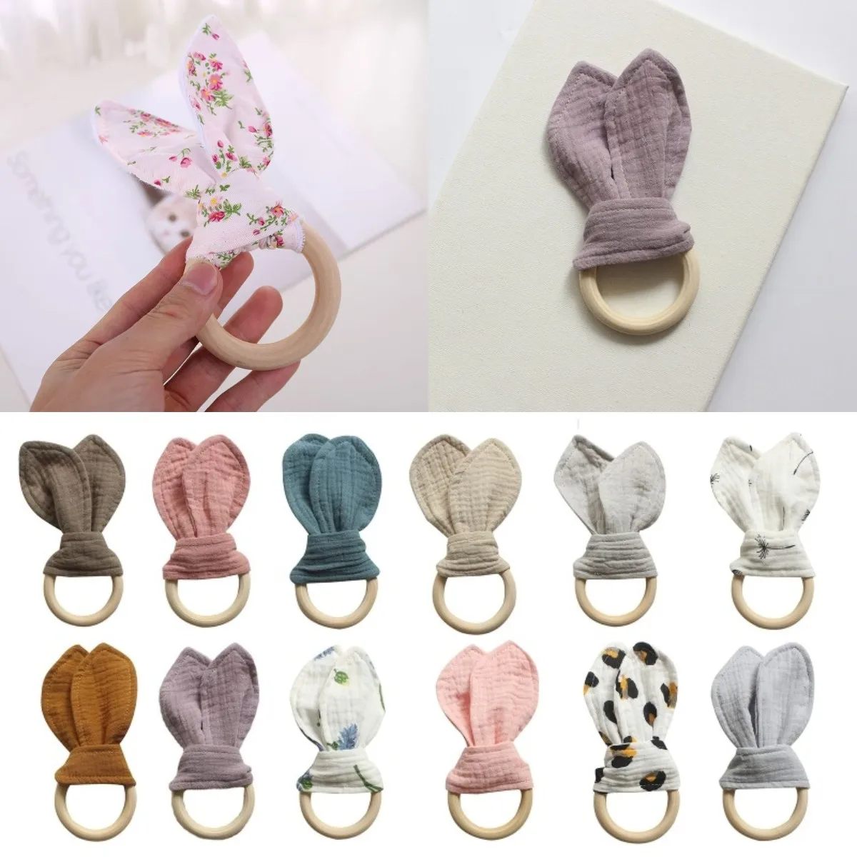 赤ちゃんのための木製の歯がためリング,新生児のための歯が生えるアクセサリー,オーガニック,70mm