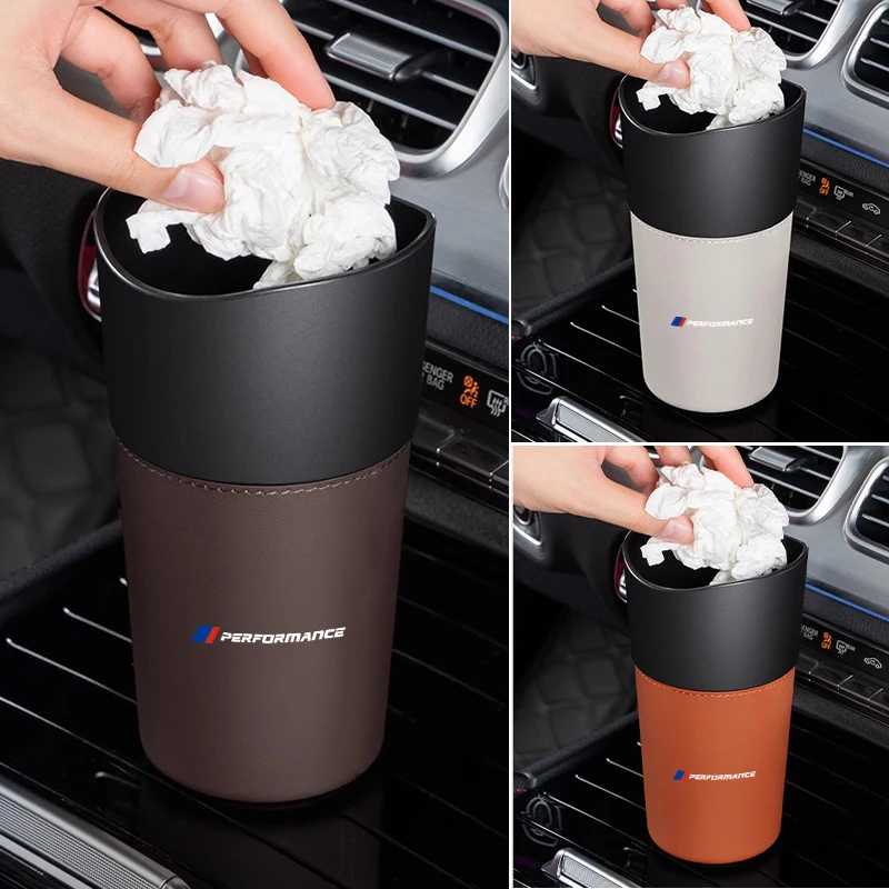 

Автомобильный мусорный бак, мини-кожаный органайзер для раковины для BMW M3 M5 X6 X4 X7 Performance X1 X3 X5 E39 E46 E90 F20 E60 F30 E36 F10