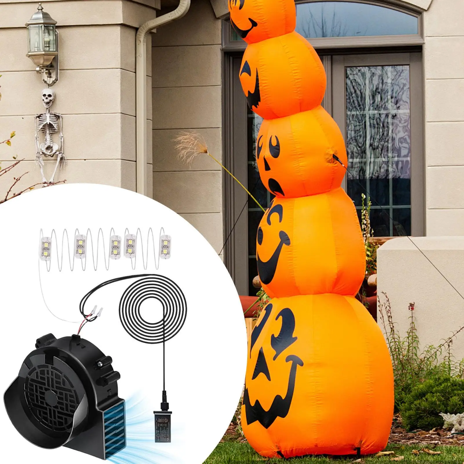 

Air Blower For Inflatables Holiday Party Decorations Inflator 12V 1.5A Quiet Inflatables Blower With 5 LED Lights For Christmas