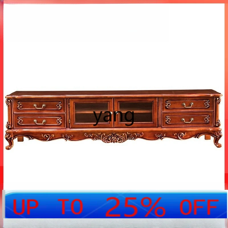 

LH solid wood TV cabinet hotel clubhouse living room coffee table TV cabinet paint antique floor cabinet