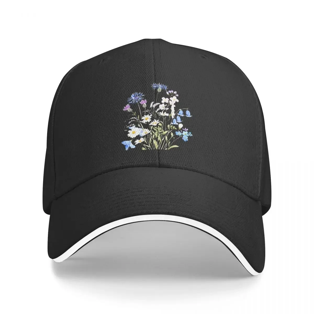 blue white and purple wildflower 2020 Baseball Cap New In The Hat black Designer Man Women's