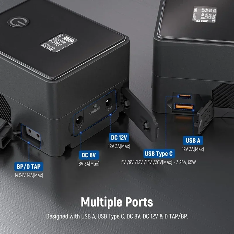 NEEWER PS099E 6800mAh 14,5 V 99Wh batería de montaje en V batería de montaje en V con múltiples puertos PD65W carga rápida bidireccional