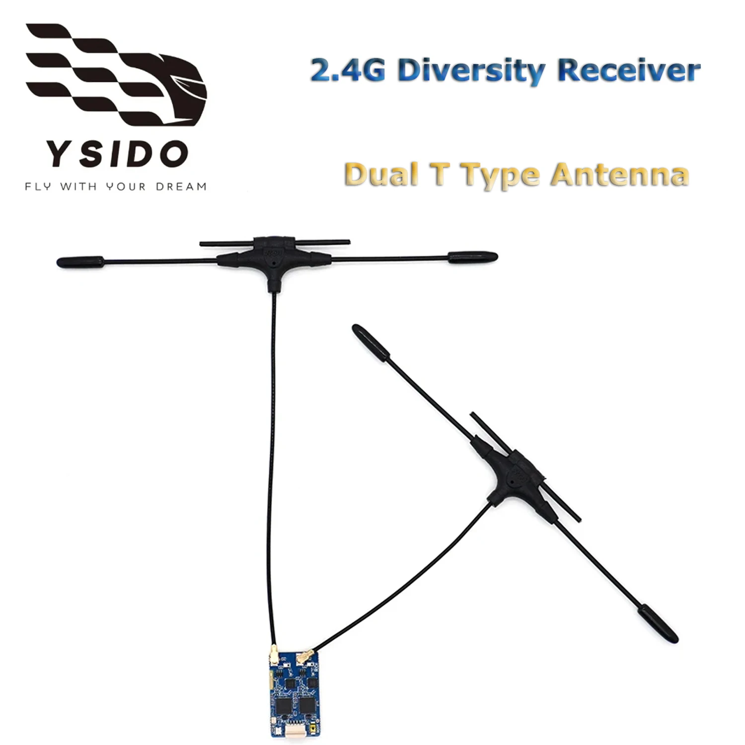 

ELRS 900MHz 2.4GHz 915M ELRS Dual Band Gemini Receiver ExpressLRS RX w/ T Antenna For RC FPV Racing Long Range Drone Fixed Wing
