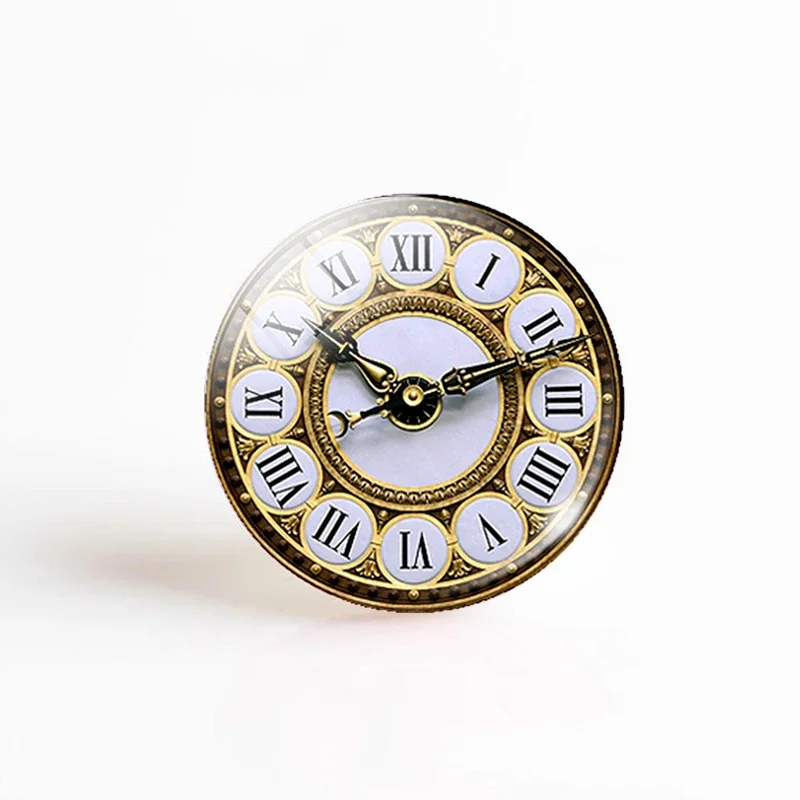 Montre de Poche Ronde et Rétro avec Cabochon en Verre pour Bijoux, Accessoire de Bricolage, 25mm, Démo, à Dos pio