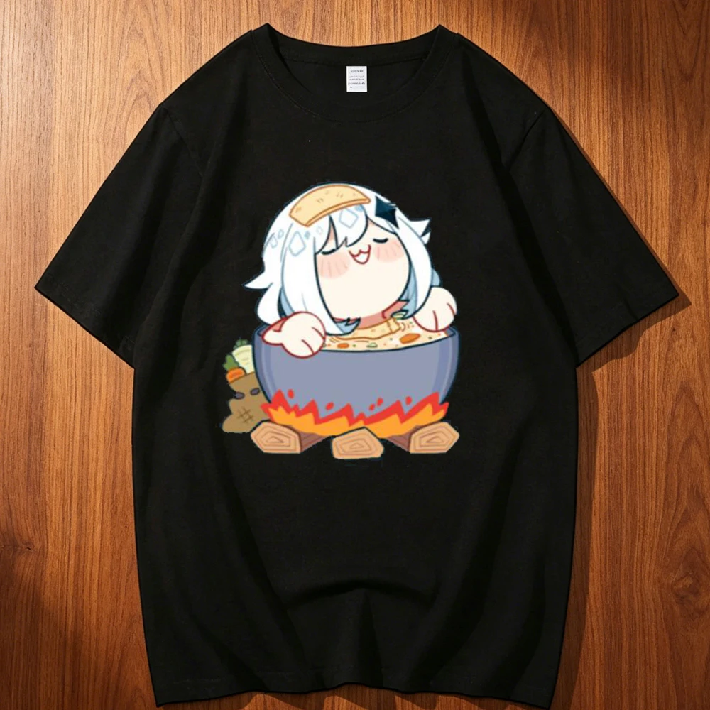 Genshin Impact cotton shirt teen Colorful Y2k Pop Culture Digital graphic kawaii t shirt Grunge University Vintage Trendy kawaii
