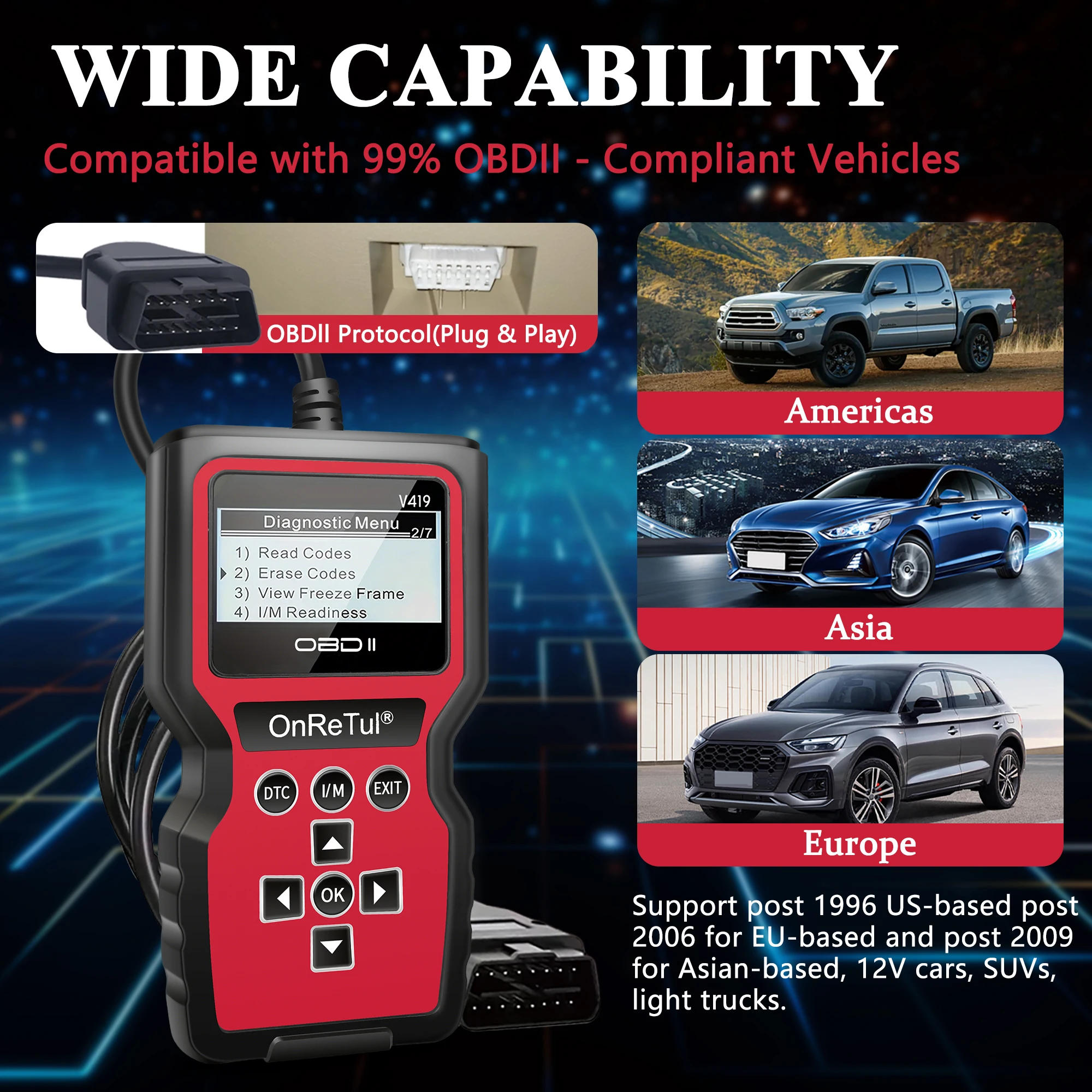 أداة المسح التشخيصي Obd2، قارئ رمز خطأ المحرك Obd2 الماسح الضوئي مع إعادة الضبط، الوضع 6، الوضع 8 ووظائف القراءة I/M، أداة مسح ضوئي تشخيص ضوئي لضوء محرك السيارة الاحترافية، مناسبة لجميع مركبات Obdii منذ عام 1996، أداة تشخيص المحرك، الماسح الضوئي الماسح الضوئي الماسح الضوئي المدمج، البناء عالي الجودة المحمول، البناء المحمول، البناء عالي الجودة