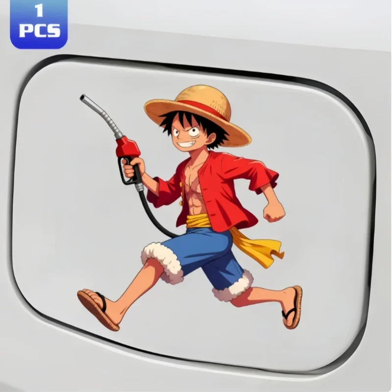 Cartoon Rolonoya Solonchoba D. Luffy Q Edition Anime Car Stickers Fashionable Car Fuel Tank Cap Anti Scratch Stickers