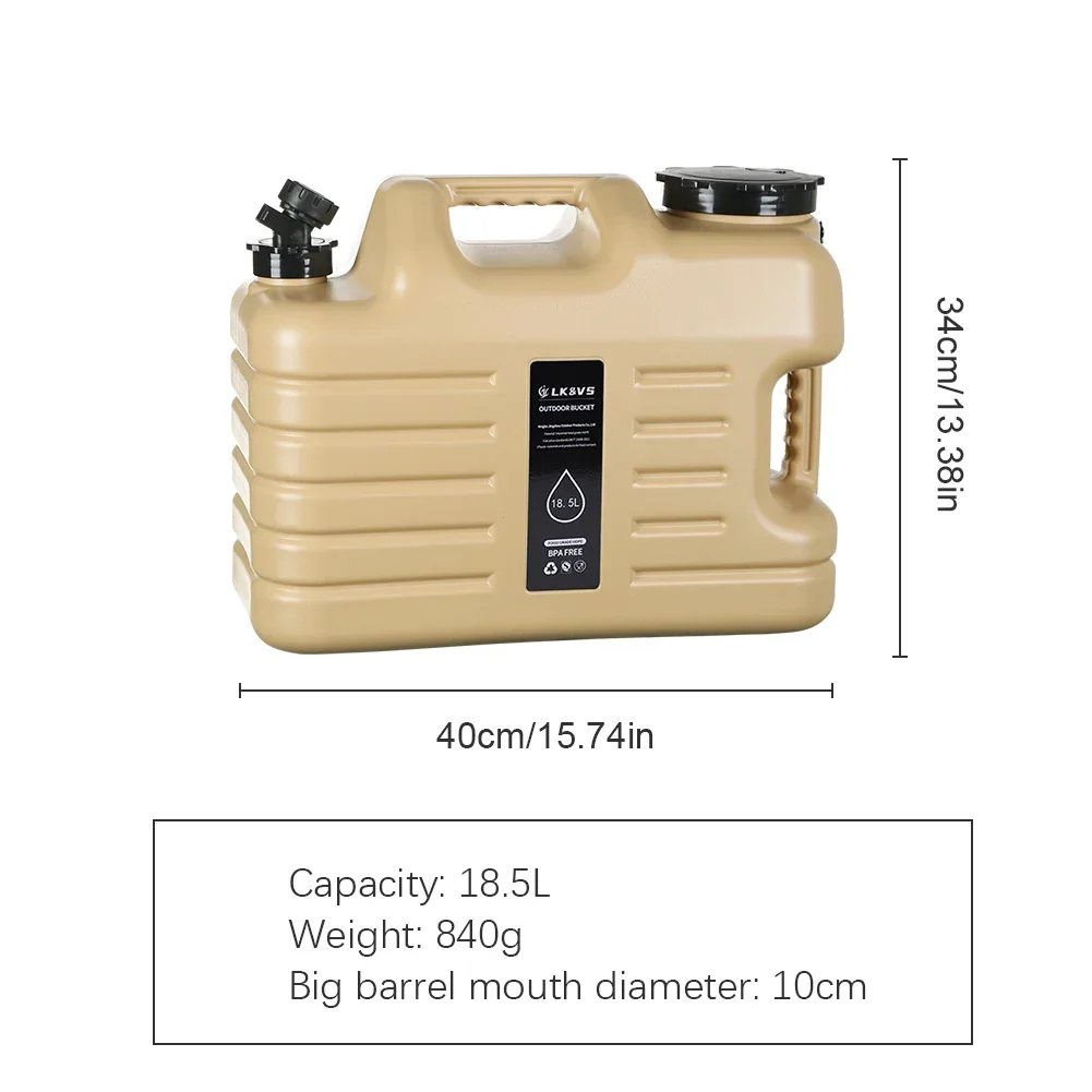 11/12/18.5/25L Water Jug Camping Large Capacity Water Bucket With Detachable Faucet Leak-Proof Portable Car Water Tank Carrier