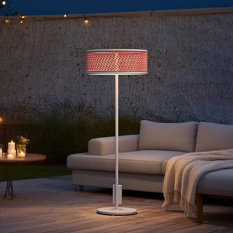 Outdoor waterproof woven solar floor lamp, villa courtyard lawn garden atmosphere outdoor landscape lamp