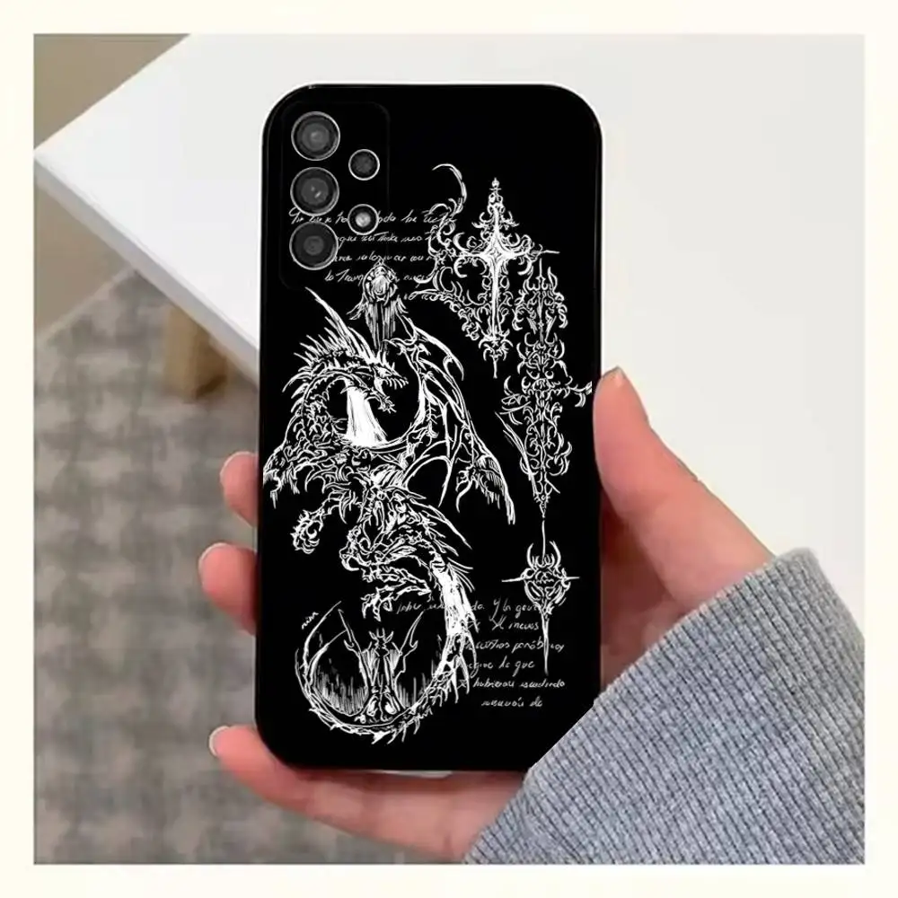 Cyber Sigil Cross Gothic Art Phone Case For Samsung S25,S24,S23,S22,S20,S21,S10,Ultra,Plus,Lite,FE,Soft Silicone Black Cover - Image 5