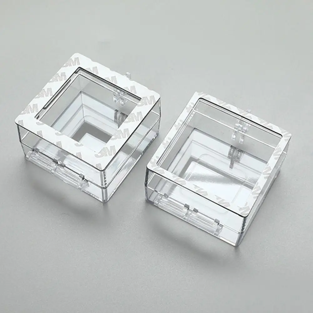 1Pcs 40/50/60mm Button Protection Cover Transparent PC Switch Protective Cover Lockable Flip Design Changeover Switch Cover