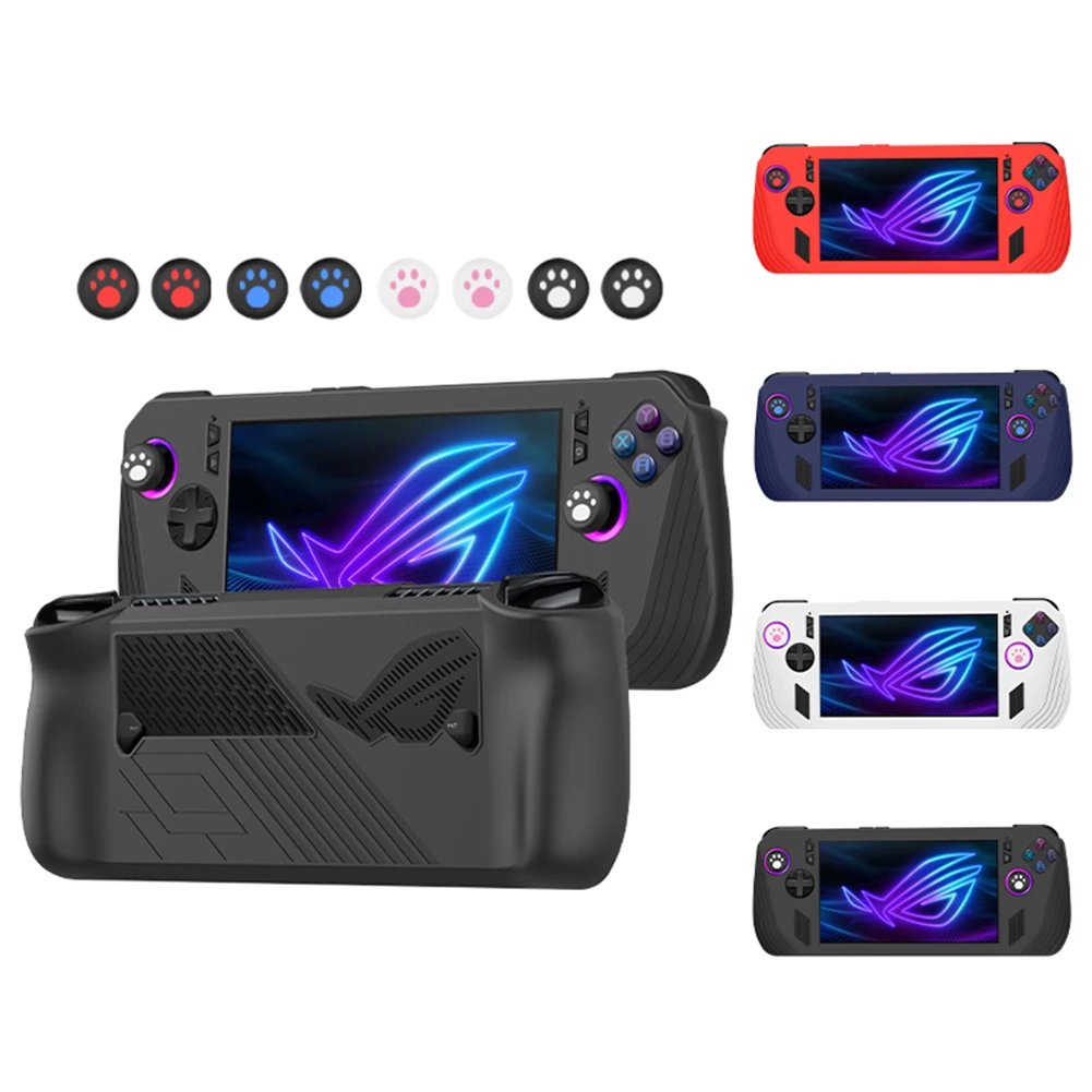 

For ASUS ROG ALLY X Game Console Silicone Protective Cover w/ Thumb Grip Caps Shockproof Drop-proof Soft Protector Shell