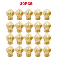 20pcs MK10 M7 Extruder Nozzle 0.4mm/1.75mm Brass Extruder Print Head for 3D Printer Wanhao Dupicator D4/I3/Dremel QIDI Makerbot