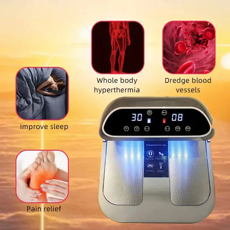 

Terahertz physiotherapy foot massager, blue and red light wave, bioenergy, meridian, gentle heating instrument for body