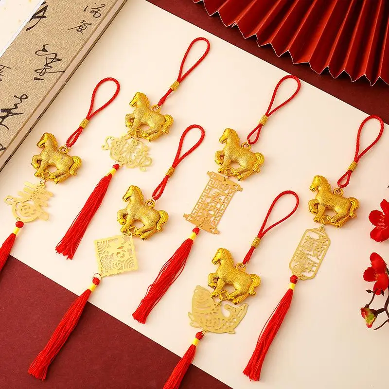 

Spring Festival Golden Zodiac Horse Pendant for 2026; Plastic Luck-bringing Car and House Ornament; Ideal New Year Gifts.