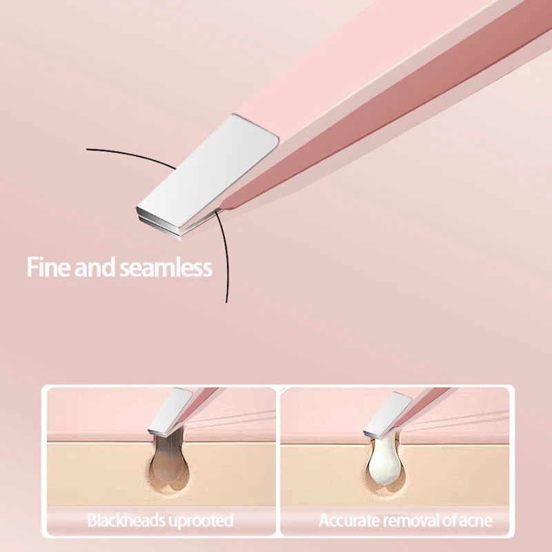 Set di pinzette colorate da 4 pezzi in acciaio inossidabile per sopracciglia e ciglia da donna e da uomo, fornito con custodia