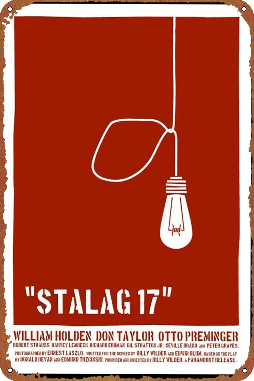 Stalag 17 Movie Poster Funny Novelty Metal Tin Sign Retro Wall Decor for Home Gate Garden Bars Restaurants Cafes Office Store Pu