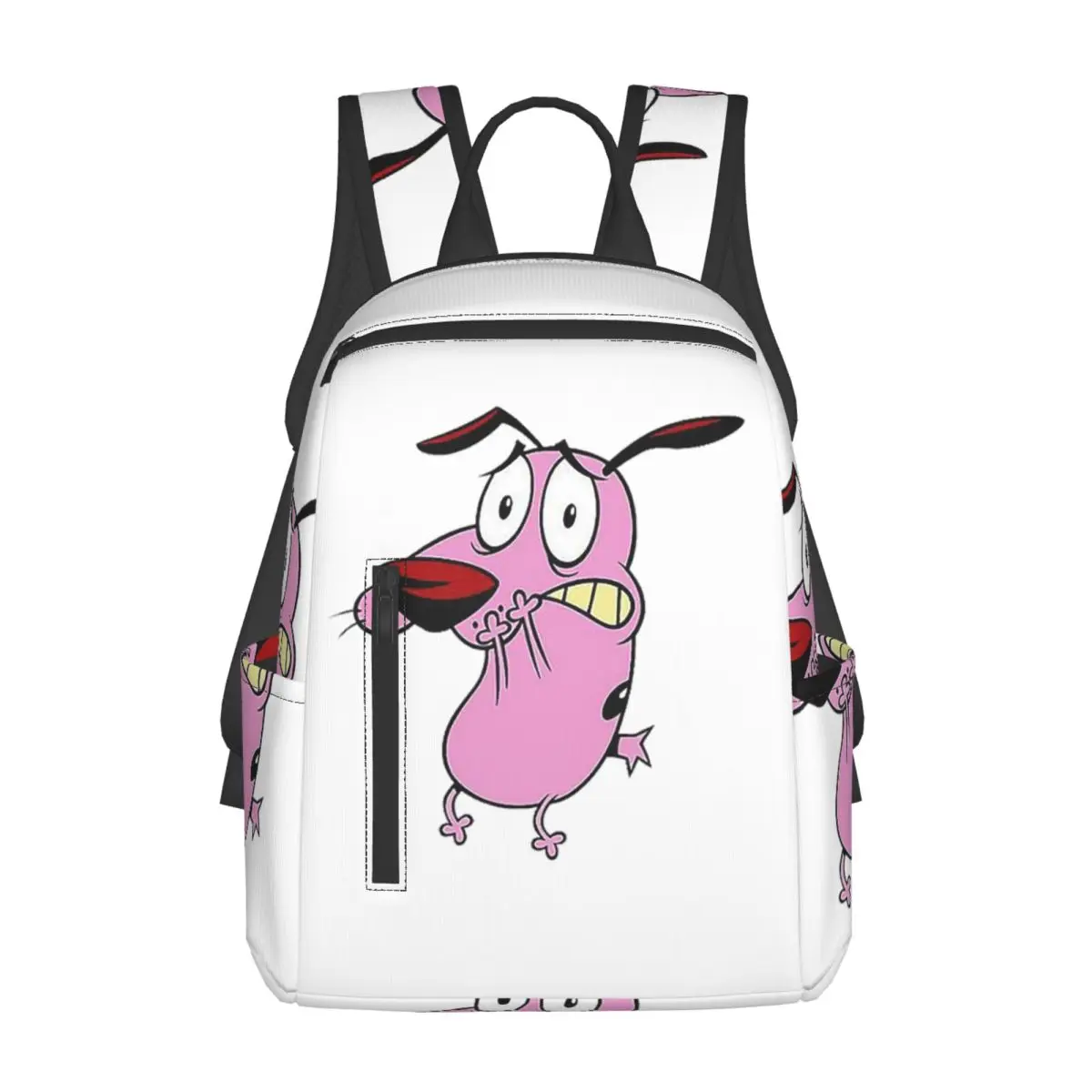 

Cute Courageous Cowardlys Dog Backpack Daypack Large Capacity Kids BookBag School Bag Shoulder Bags for Men Women