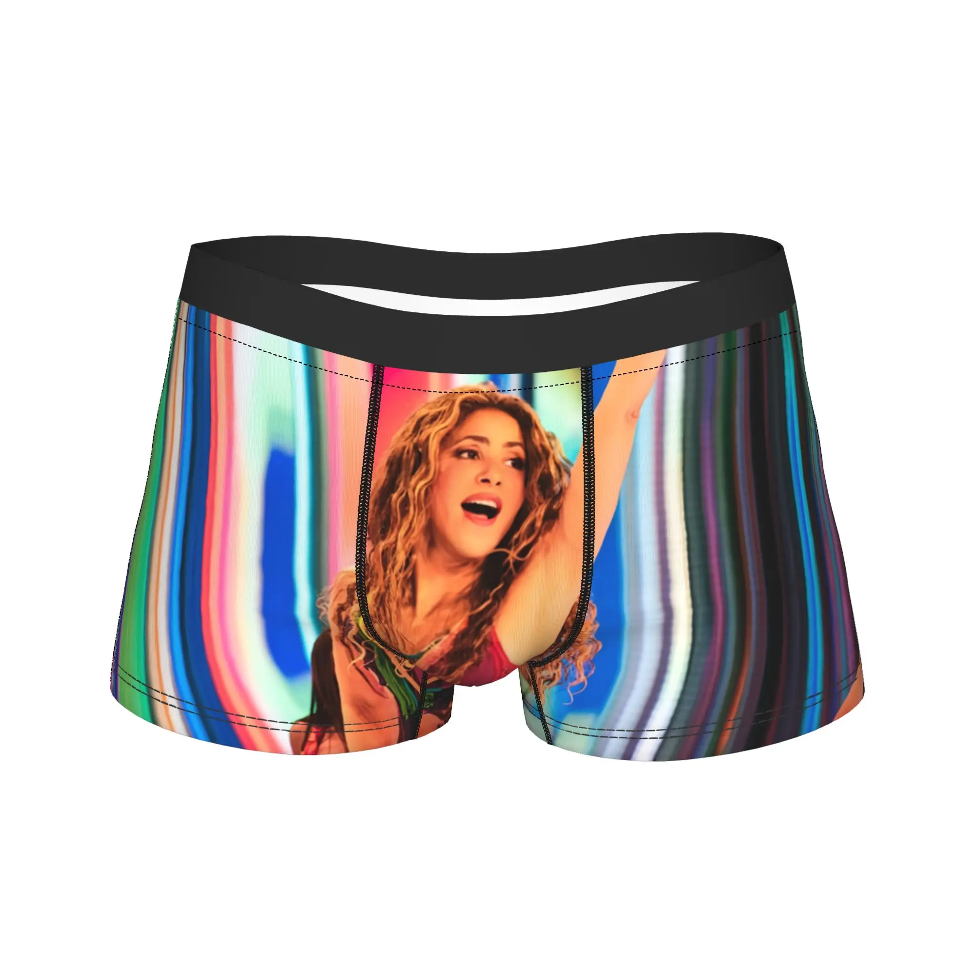 Man Shakira Colombian Singer Underwear  Humor Boxer Briefs Shorts Panties Homme Breathable Underpants Plus Size