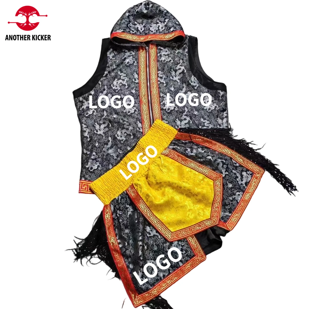 

Boxing Robe & Shorts Set Customized Muay Thai Boxing Shorts Men Women Kids Gym Logo MMA Kickboxing Training Outfit Boxing Gown