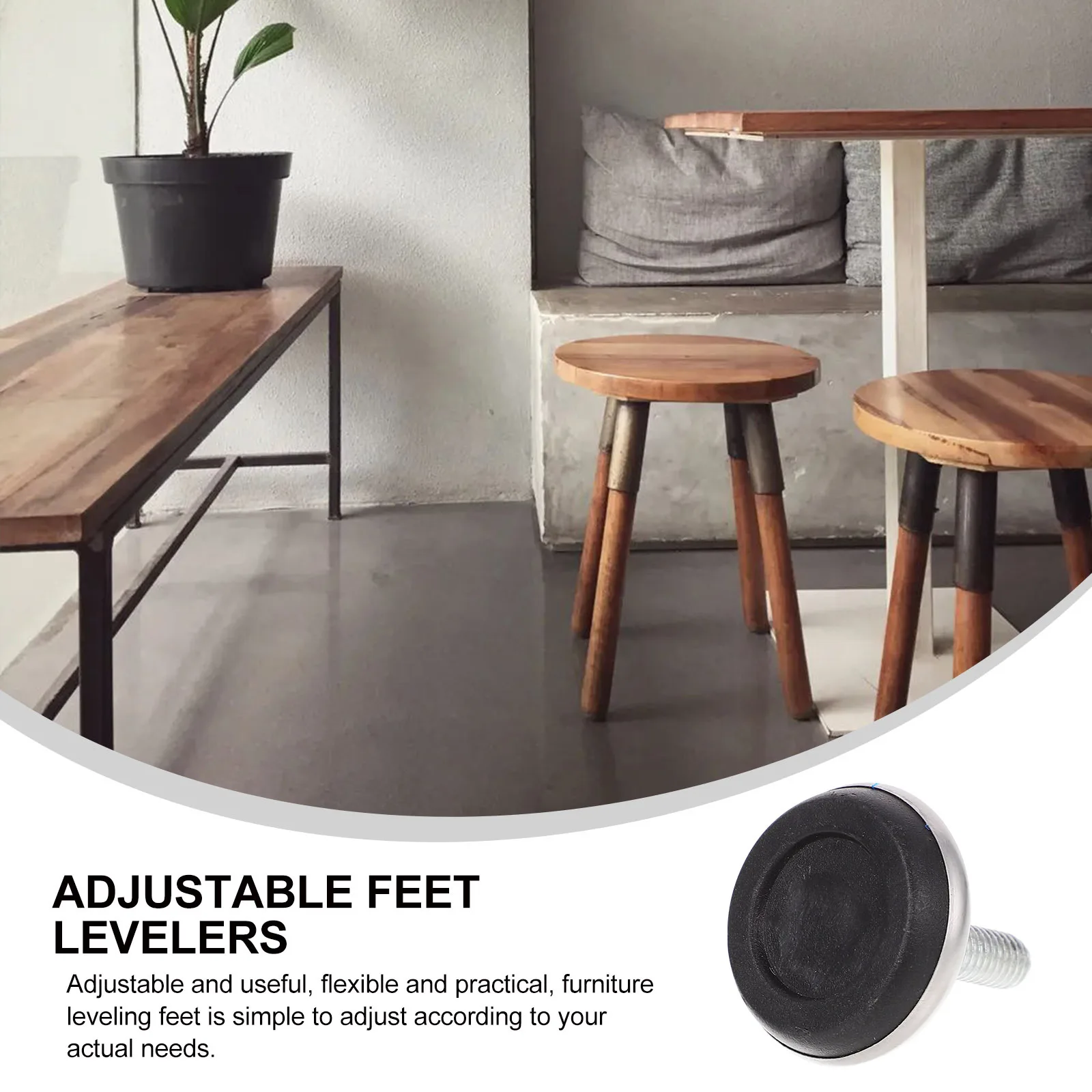 10 قطعة المسمار على الأثاث التسوية قدم أقدام أثاث قابل للتعديل لكرسي الجدول مكتب المعادن التسوية المضادة للانزلاق الاهتزاز الضوضاء