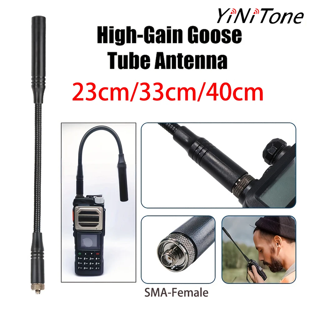 

High-Gain SMA-F YiNiTone Goose Tube Antenna - Durable ABS, UHF/VHF Compatible with Baofeng UV-5R, UV-82, BF-888s & More, Omnidir