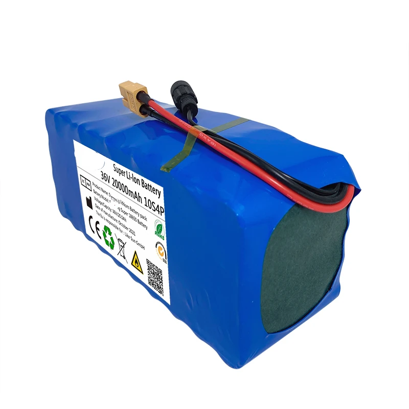 Imagem -03 - Bateria de Lítio de Alta Potência E-bike Bms 42v 20000mah 42v 2a Carregador 500w 100 Original 36v 10s4p 20ah 18650