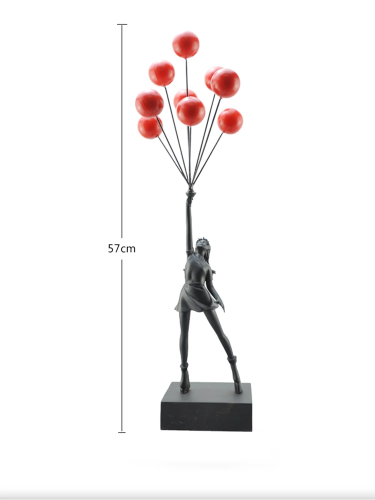 Imagem -03 - Banksy Flying Balloon Girl Escultura Artesanato de Resina Decoração de Casa Presente de Natal Decoração da Sala de Estar