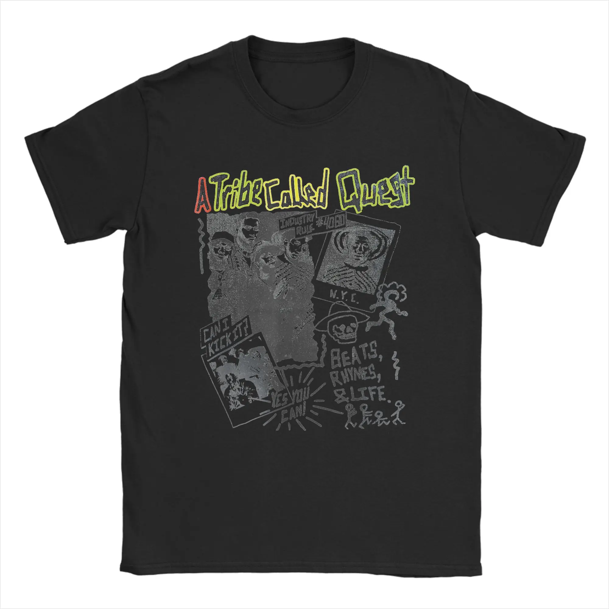 Leisure A Tribe Called Quest Low End Theory T-Shirt Men Round Collar Pure Cotton T Shirts  Short Sleeve Tee Shirt 4XL 5XL Tops