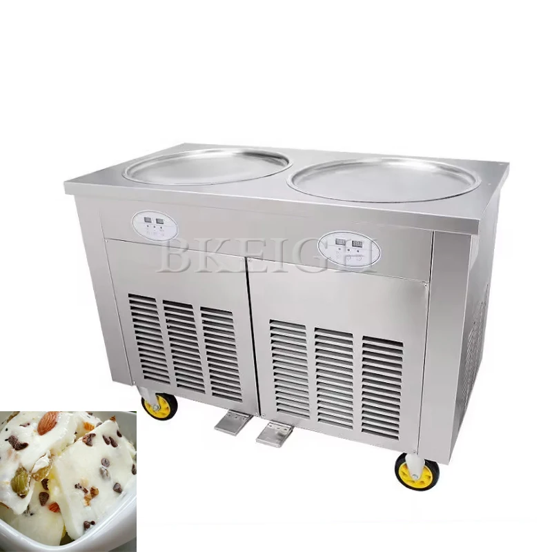 Hot Selling Mobile Commercial Fried Yogurt Roll Machine Multifunctional Ice Cream Roll Forming Machine