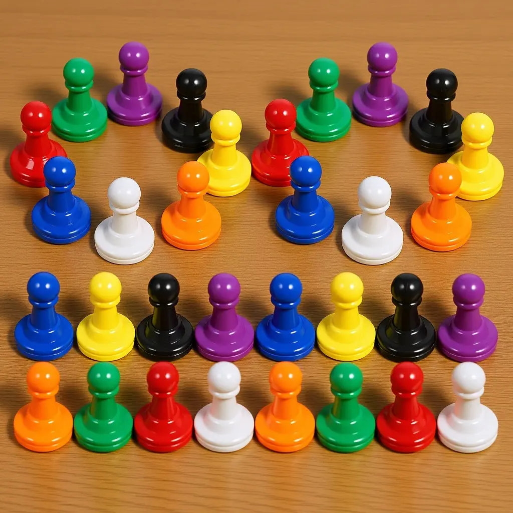 

32Pcs High Reliability Plastic Pawn Chess Pieces Colorful Board Game Accessories for Flying Chess Educational Play Cognitive