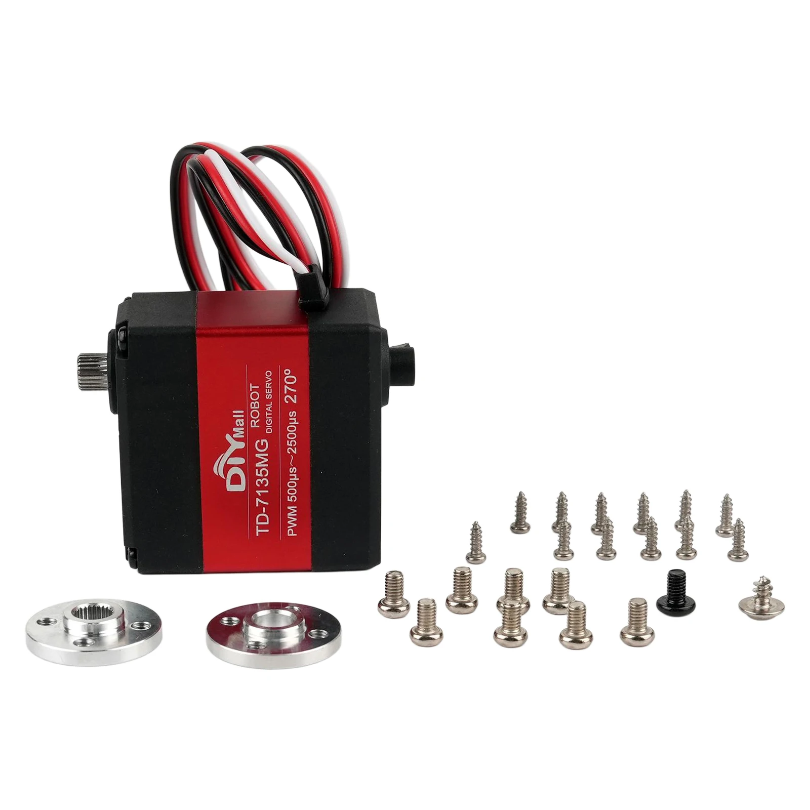 35kg Metal Gear Digital RC Servo 4.8-8.4V 180/270 Degree Dual-Axis Servo Brushed Motor Angle Control for Robots RC Cars Crawler