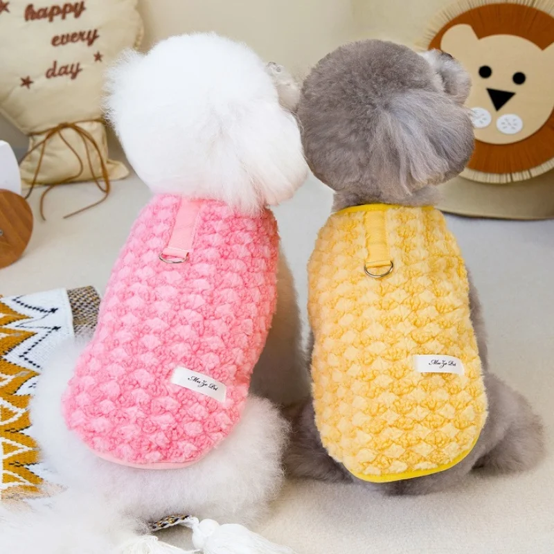 Autumn Pet Dog Coat Jacket Warm Soft Dog Clothes Fashion Puppy Vest Coat Cute Solid Cat Clothes Outdoor Pet Jacket Dog Apparel