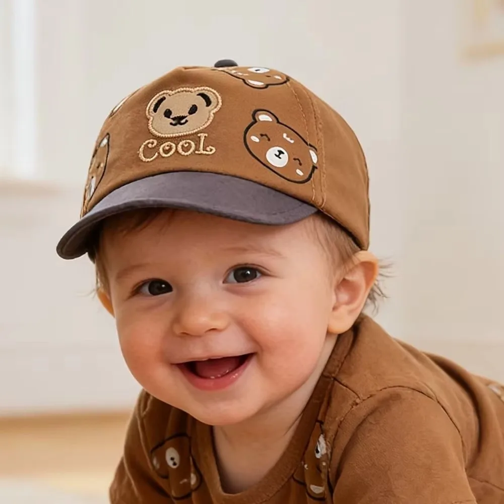 

Lovely Cartoon Bear Hat Soft Brim Lightweight Sun Hat Breathable Thin Baseball Cap for