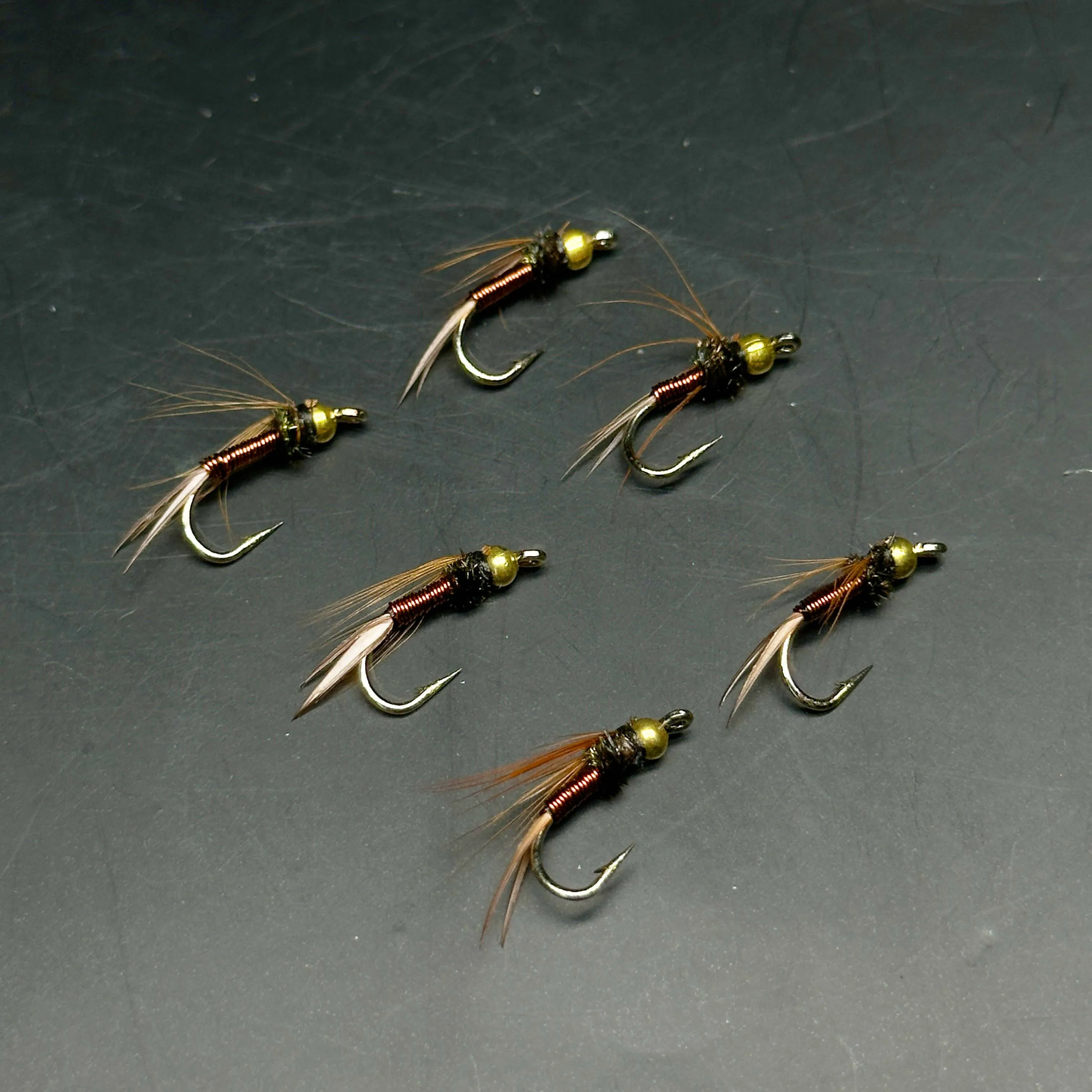 5/10 Stücke Fliegenfischen Lockt Künstliche Insekten Köder Brasshead Prinz Nymphe Süßwasser Forelle Lachs Hecht Bass Nass Flie Bionics Fliegen – Detail 6